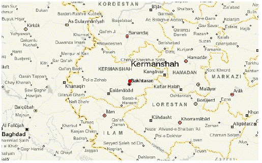 Figure 1: Map of geographical location of Kermanshah