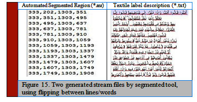Figure 15. Two generated stream files by segmented tool, using flipping between lines/words