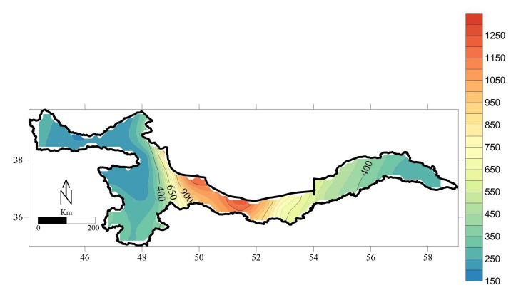 Figure 10: Map of copper selective samples in Karaj plain in low -water seasons