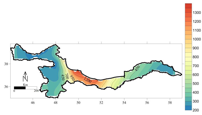 Figure 9: Map of copper selective samples of Tehran-Karaj plain in high-water seasons